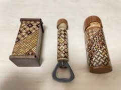 昭和レトロなこけし風寄木細工 木製3点セット - メルカリ