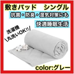 秋到来⭐️敷きパッド シングル オールシーズン 敷パッド 100X200 グレーのサムネイル
