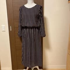 ロングワンピース ストライプ グローブ ワールド サイズMのサムネイル