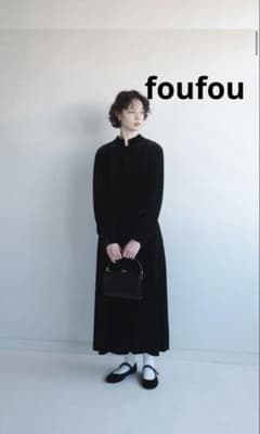 【THE DRESS #57】ベロアフロントボタンドレス foufou ベロアフロントボタンドレス #57 M - メルカリ