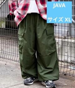 JAVA オリーブグリーン カーゴパンツ ワイドフィット - メルカリ