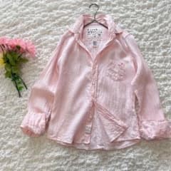 フランクアンドアイリーン BARRYシャツ ハート刺繍 シワ加工 フランク＆アイリーン BARRY リネンシャツ 桜色 ハート刺繍 USA製