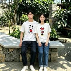 一度も使用していない ミッキー＆ミニー プリント 半袖 T シャツ BX125のサムネイル