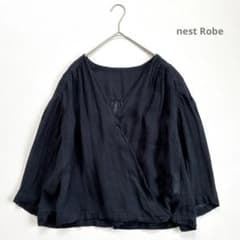 美品 ネストローブ リネン 100% カシュクール ブラウス - メルカリ