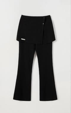 mary wrap skirt pants - black