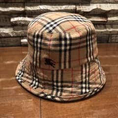 【美品】Burberry バケットハット　ブラック　Mサイズ　刺繍　ロゴ 楽天市場】バーバリー BURBERRY メンズ 帽子 バケットハット