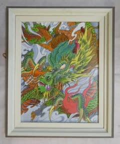 Lokahi TOKYO　油絵　額付き　ジミー大西　【竜】手描き　M10 油絵 額付き ジミー大西 F6 【 竜 】手描き - メルカリ