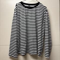 SHEIN ボーダー 長袖カットソー ブラック×ホワイトのサムネイル
