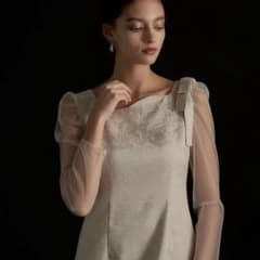 スーツ・フォーマル・ドレス LERURE Shoulder ribbon jacquard dress LE'RURE Shoulder ribbon jacquard dress - メルカリ