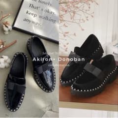 Akiron x Donoban リボン ベロア ローファー Sサイズ - メルカリ