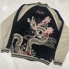 絡繰魂 スカジャン 龍 桜 刺繍 XL サテン 派手 - メルカリ