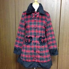 未使用美品赤チェックゴスロリコートアウターゴシックジャケット秋冬 