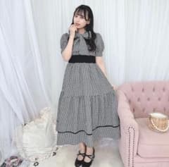 Evelyn チェックワンピース　リボンのサムネイル