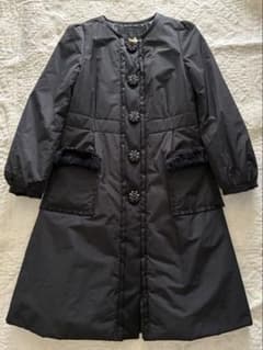 ☆美品☆TO BE CHIC☆ファーポケット ダウン ロングコート☆40☆黒 
