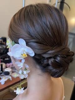 フラワーイヤーカフ&ピアス　ブライダル　胡蝶蘭