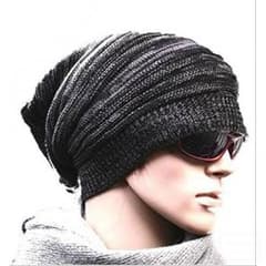 ニット帽 シルエットがきれい メンズ レディース ニットキャップ（黒）のサムネイル