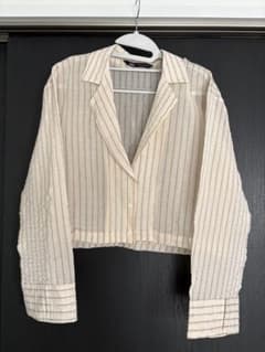 ZARA ストライプ柄 シアーシャツ ブラウスのサムネイル