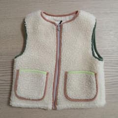 ZARA BABY ボアベスト 80cm 9-12ヶ月 フロントジップのサムネイル