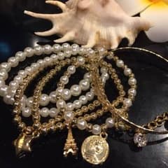 新品☆パール6連バングルのサムネイル