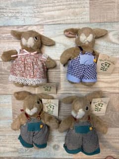 新品 昭和レトロ My Little Ann のうさぎのぬいぐるみ　４匹セット 新品 昭和レトロ My Little Ann のうさぎのぬいぐるみ 4匹セット
