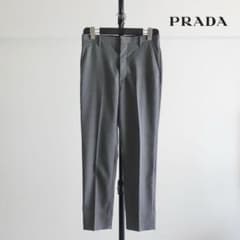 【美品】2025SS PRADA トロピカルウール　ドレストラウザーズ　グレー 美品】2025SS PRADA トロピカルウール ドレストラウザーズ グレー
