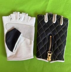 本革グローブ　ハーレーバイクグローブ 半指レーザーグローブショート通気 春夏用