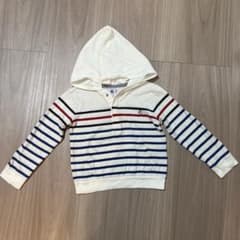 PETIT BATEAU ボーダーフード付き長袖Ｔシャツのサムネイル