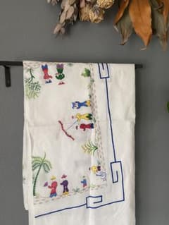 ベトナム刺繍 生地 コットン テーブルクロス - メルカリ