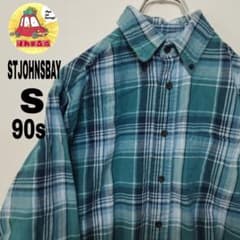 usa古着 ST JOHNS BAY ネルシャツ S 90s グリーン ブルー - メルカリ
