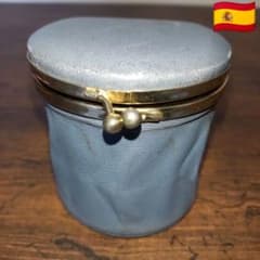 本革　レザーケース　伸縮　スペイン　男女　ポーチ　ガマ口　グレー　レトロ