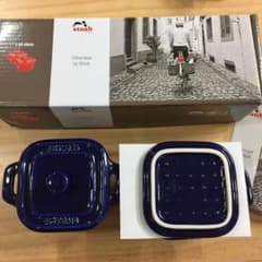 新品未使用 ストウブ エクストラミニスクエアココットペア ブルーのサムネイル
