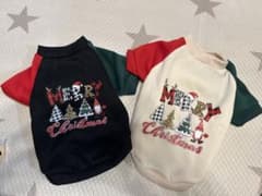 【試着のみ】シーイン　クリスマス犬服Mサイズ　2枚組のサムネイル