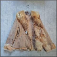 00svintage リアルファー ムートンコート 刺繍 毛皮 一点物 3L - メルカリ