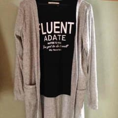 ロングカーディガンとTシャツのセットアップのサムネイル