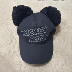 ディズニー　ミッキー　ポンポン耳付きキャップ　黒のサムネイル