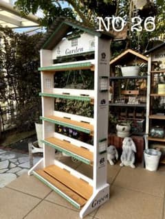 No 26 三角お屋根の簡単移動 多肉植物棚 Garden white 5段 - メルカリ