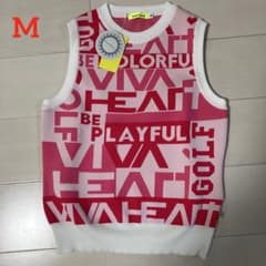 未使用タグ付き VIVA HEART ダウンベスト 40 レッド ゴルフ L相当