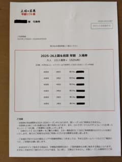2025-2026年　上越国際スキー場　岩原スキー場　引換券 リフト券　6枚のサムネイル