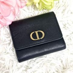 dior 30 折り財布 モンテーニュ ロータスウォレット CDロゴ 黒 - メルカリ