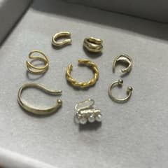 8-piece ear cuff set, gold
