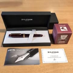 プラチナ万年筆 #3776 センチュリー EF ブルゴーニュ ボトルインク付