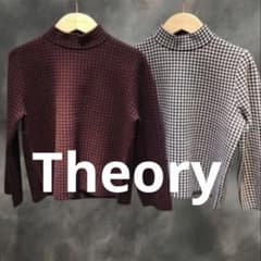 Theory セオリー 千鳥格子柄 ハイネック ニット セーター ウールのサムネイル