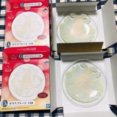 미사용 디즈니 프린세스 이치 반 쿠지 D상 유리 플레이트 백설 공주 세트