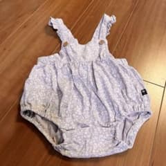 バースデイフタフタ80サロペットロンパース花柄女の子ベビー服