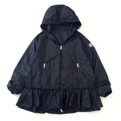 【美品】モンクレール　ナイロン フーデット フリル ブルゾン　SARCELL　紺 美品】モンクレール ナイロン フーデット フリル ブルゾン SARCELL 紺