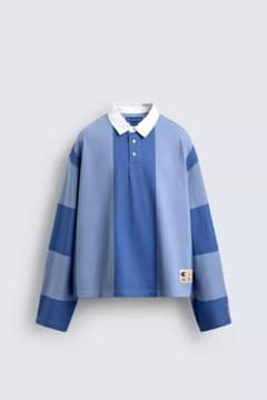 カラーブロックポロシャツ　ZARA x Champion カラーブロックポロシャツ ZARA x Champion - メルカリ