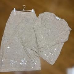 swaying knit アルパカ混 セットアップ スパンコールのサムネイル