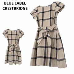 BLUE LABEL CRESTBRIDGE 半袖 チェック ワンピース ベルト - メルカリ