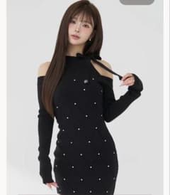 darich キルティングビジューニットミニワンピース BLK - メルカリ
