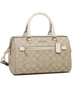 ◼️コーチ　COACH  シグネチャー 2WAY ハンドバッグ　ベージュ　レザーのサムネイル